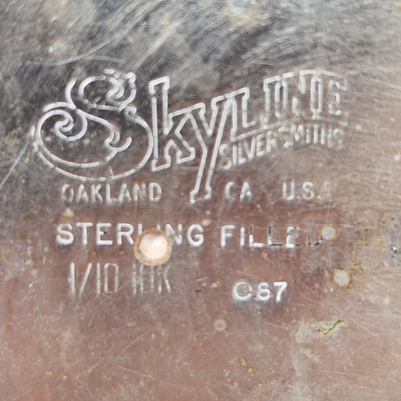 Vintage Skyline Sterling Filled Overlay 1/10 10K Silver & Gold Belt Buckle - Picture 7 of 7